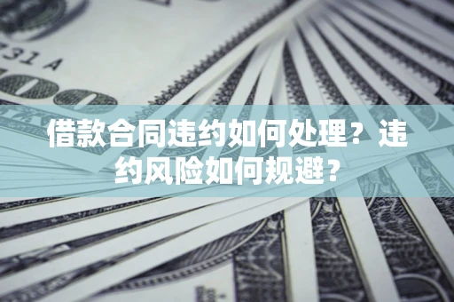 济南借款合同违约如何处理？违约风险如何规避？