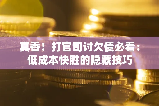 济南真香！打官司讨欠债必看：低成本快胜的隐藏技巧